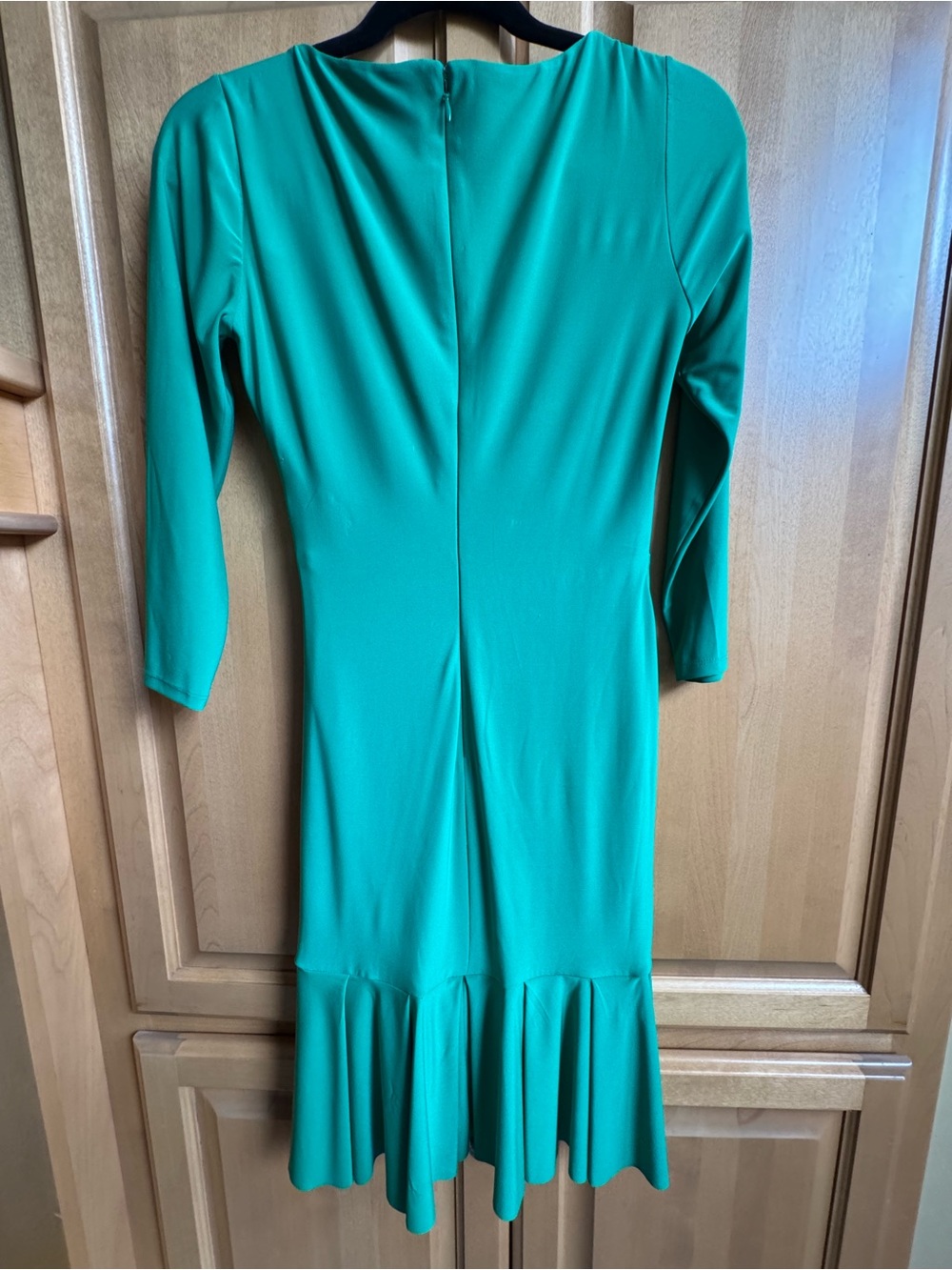 Green Wrap Ruffle Dress - Picture 3 of 7